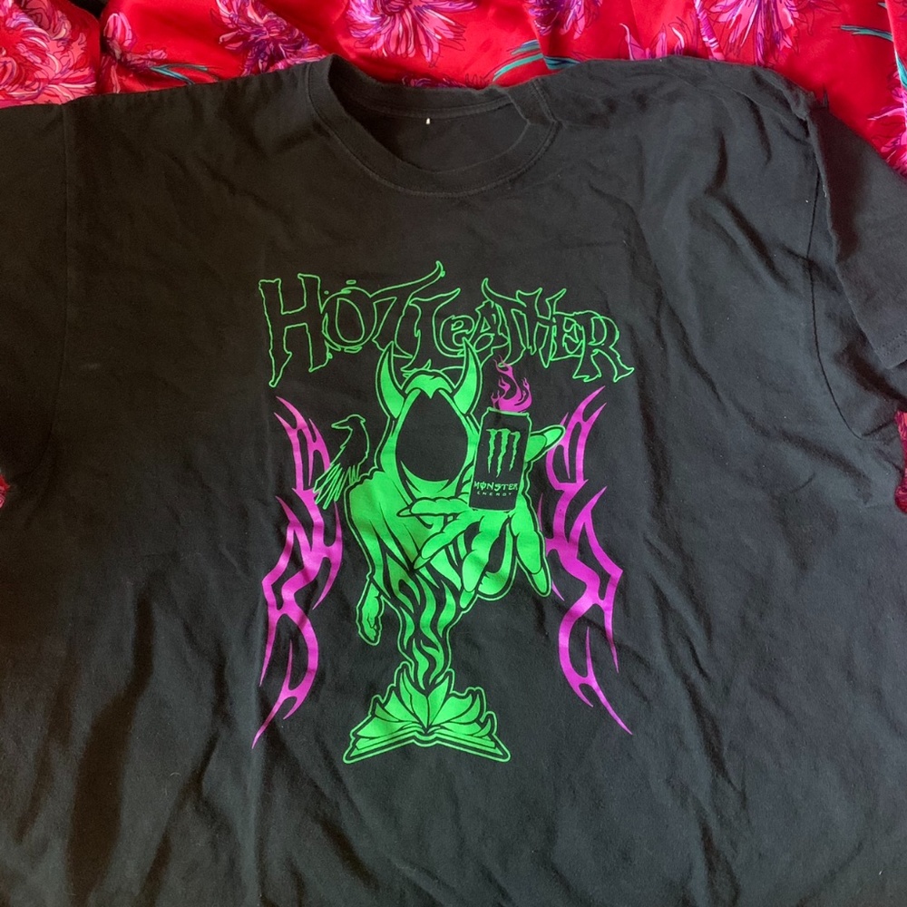 Oversized hot leather juggalo monster shirt